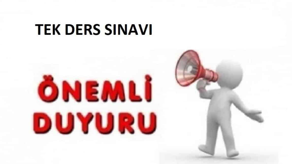 TEK DERS SINAV PROGRAMI